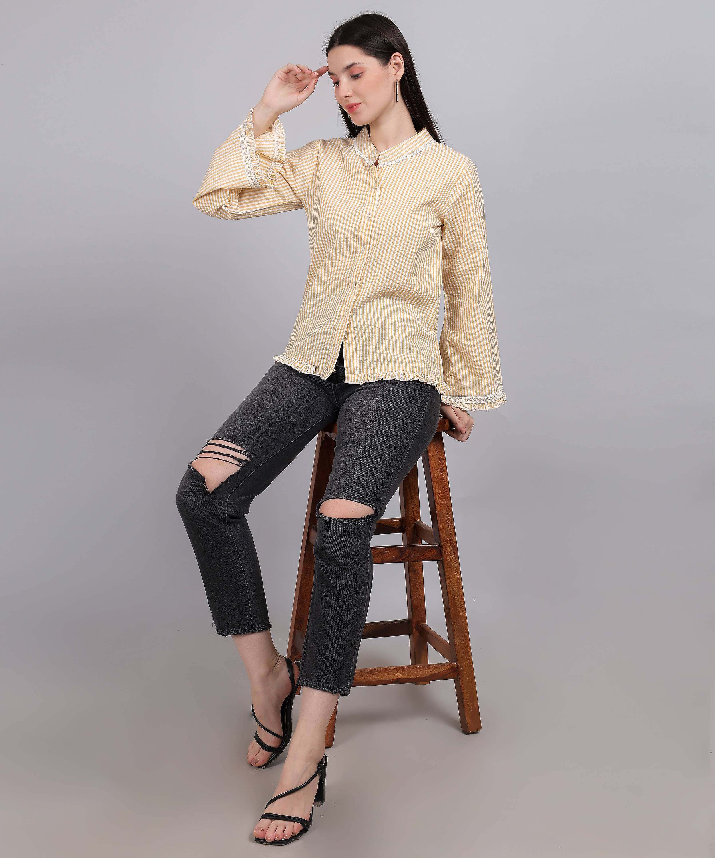 yellow stripe top