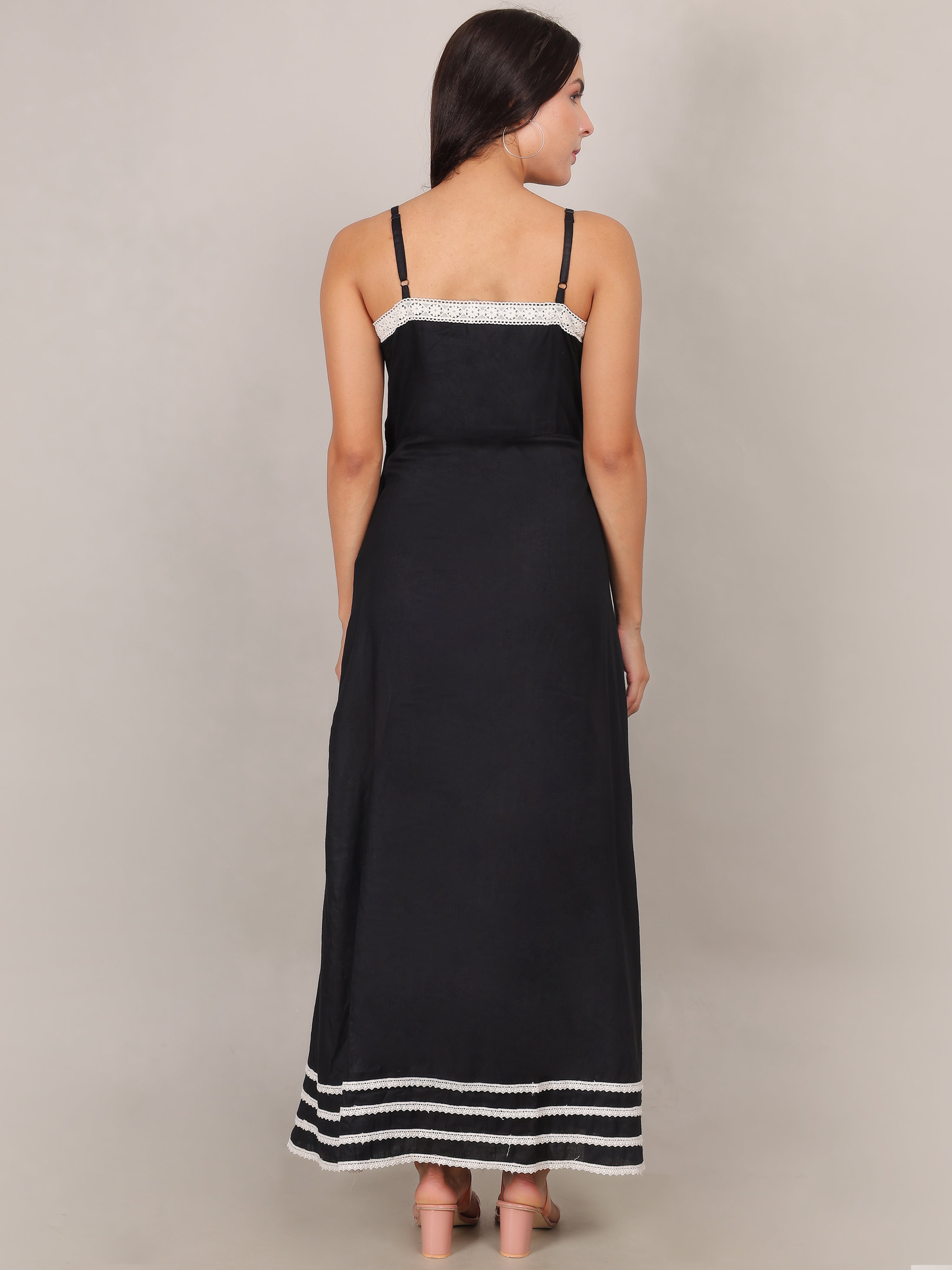 Coastal Charm Black Maxi Dress