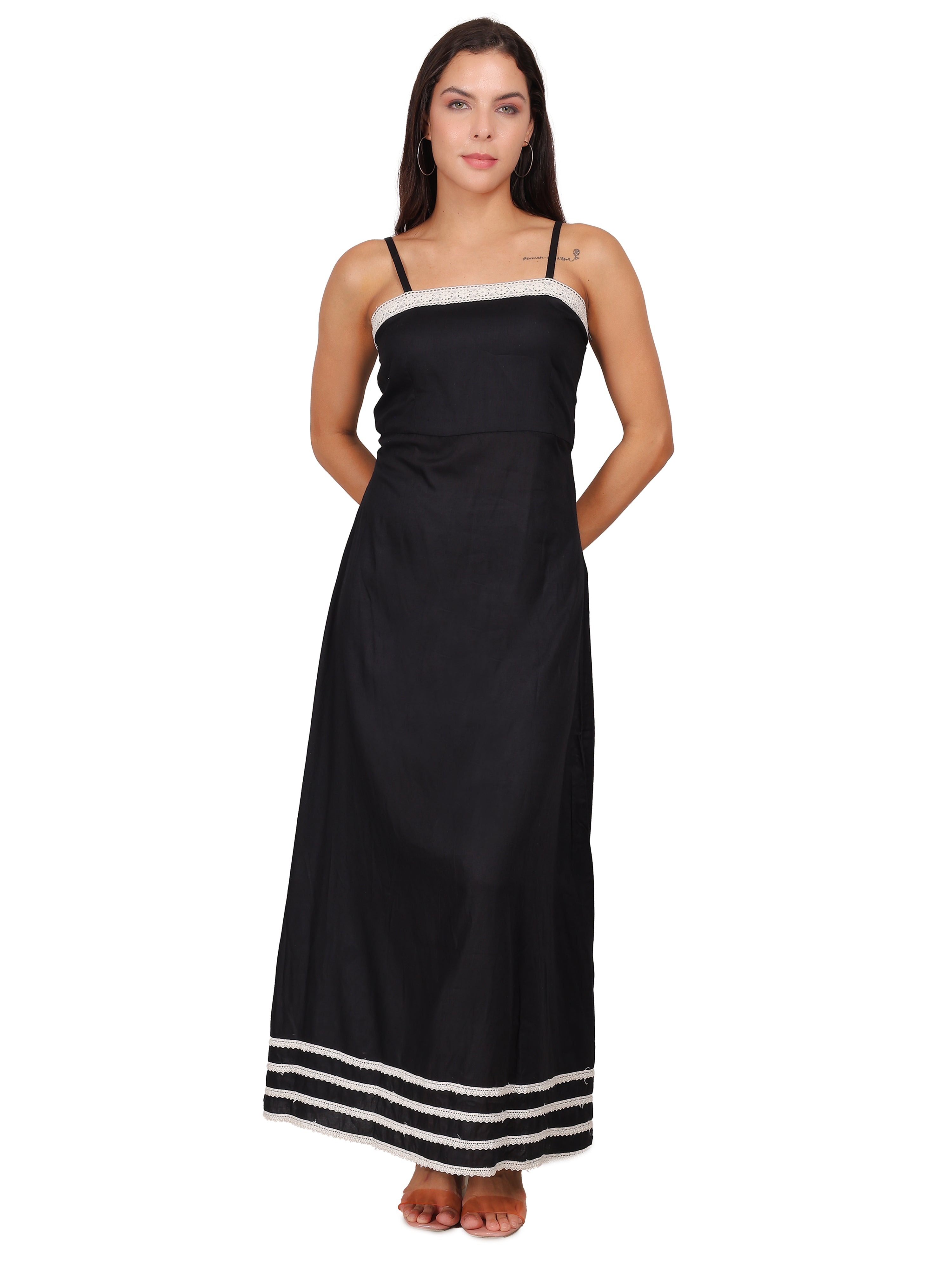 Coastal Charm Black Maxi Dress