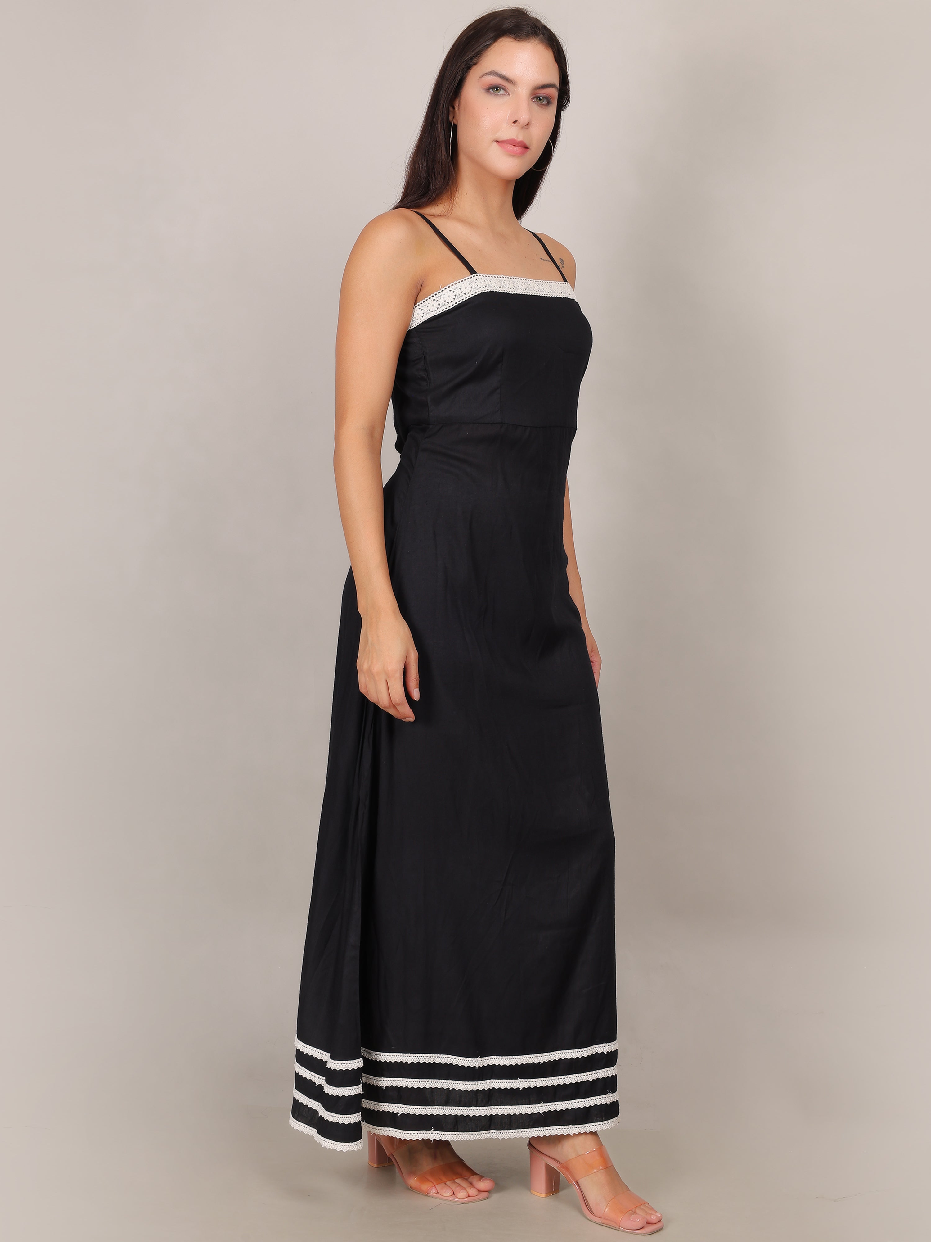 Coastal Charm Black Maxi Dress