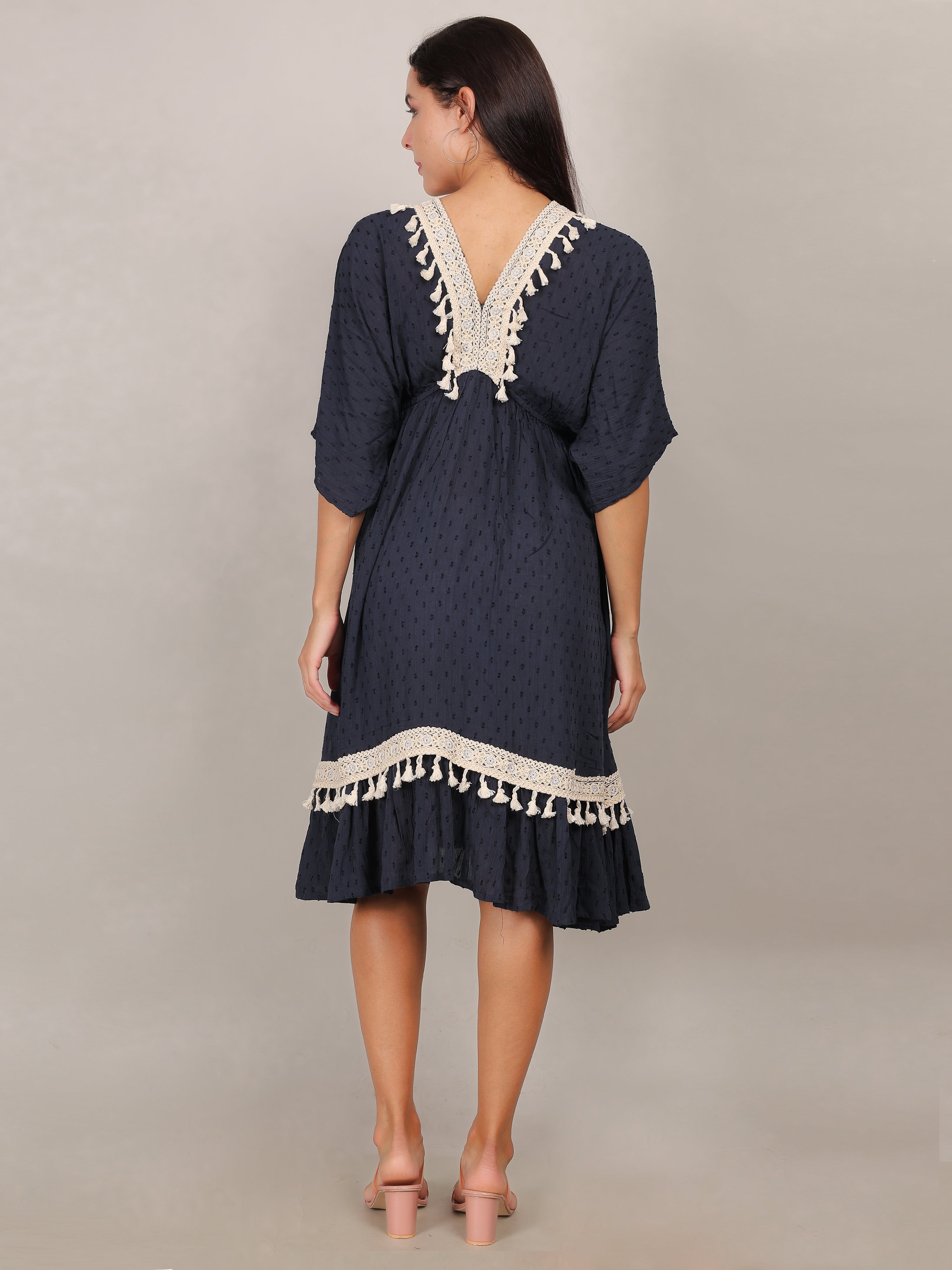 Boho Elegance Tassel-Trim Dress