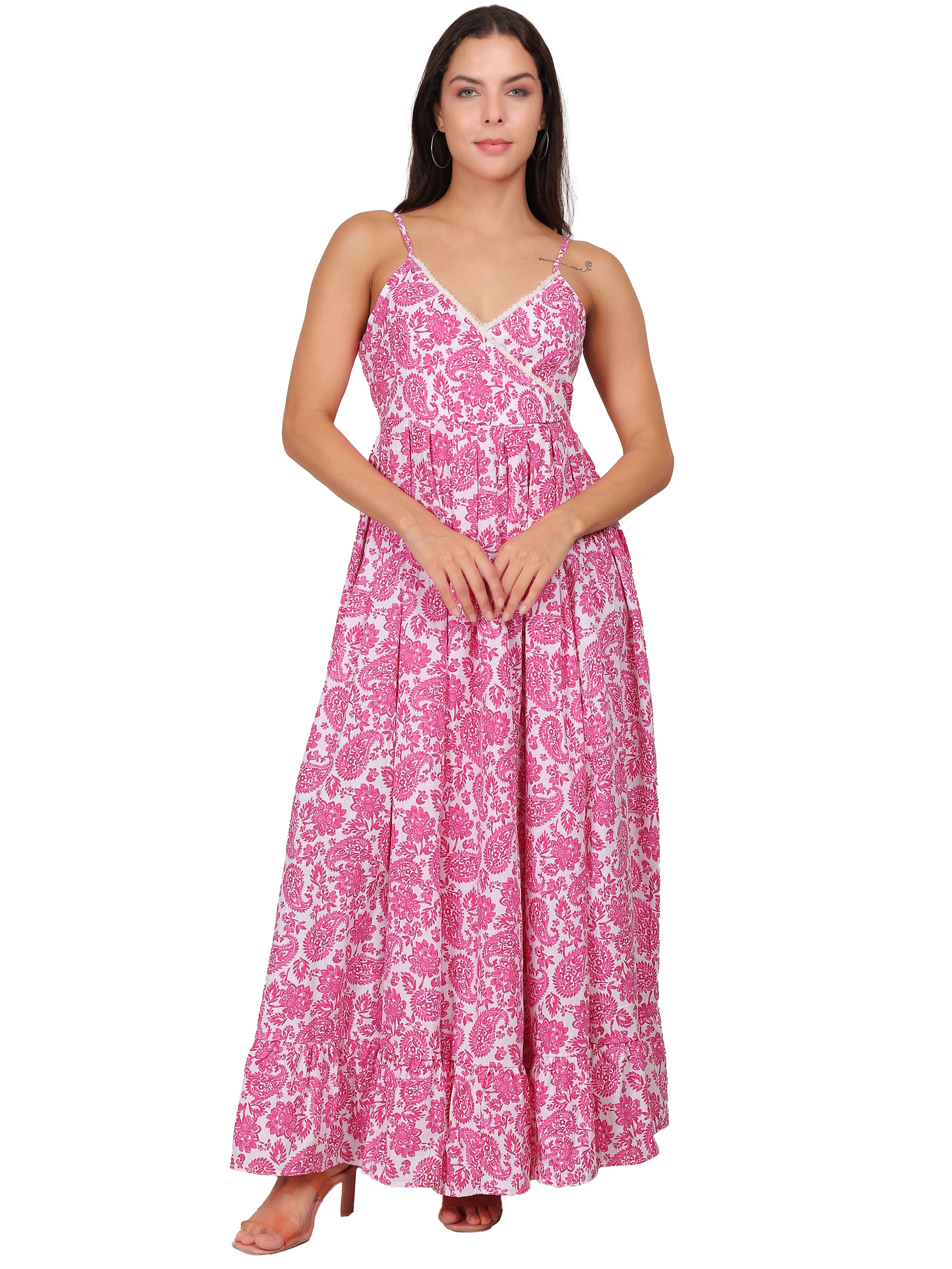 Blossom Breeze Pink Maxi Dress