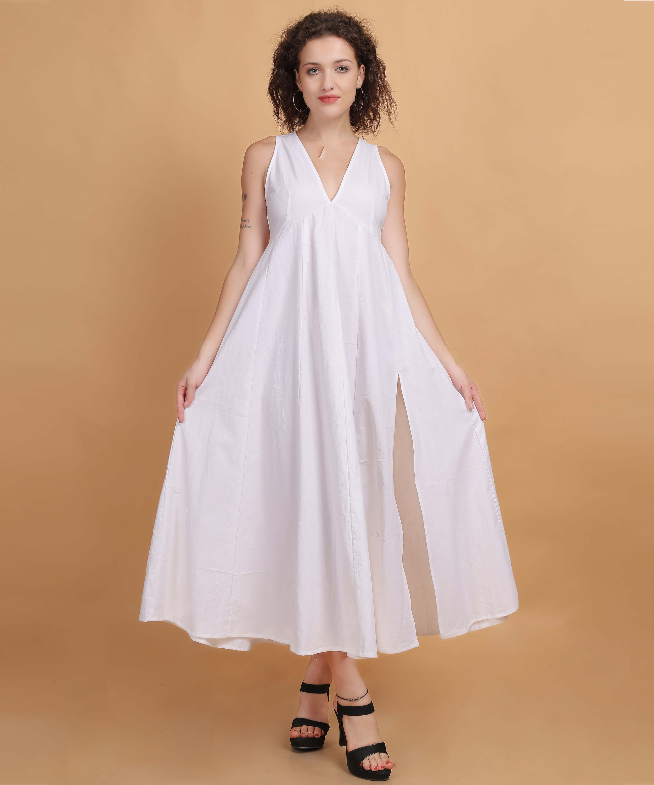 White Serenity Sleeveless Maxi Dress