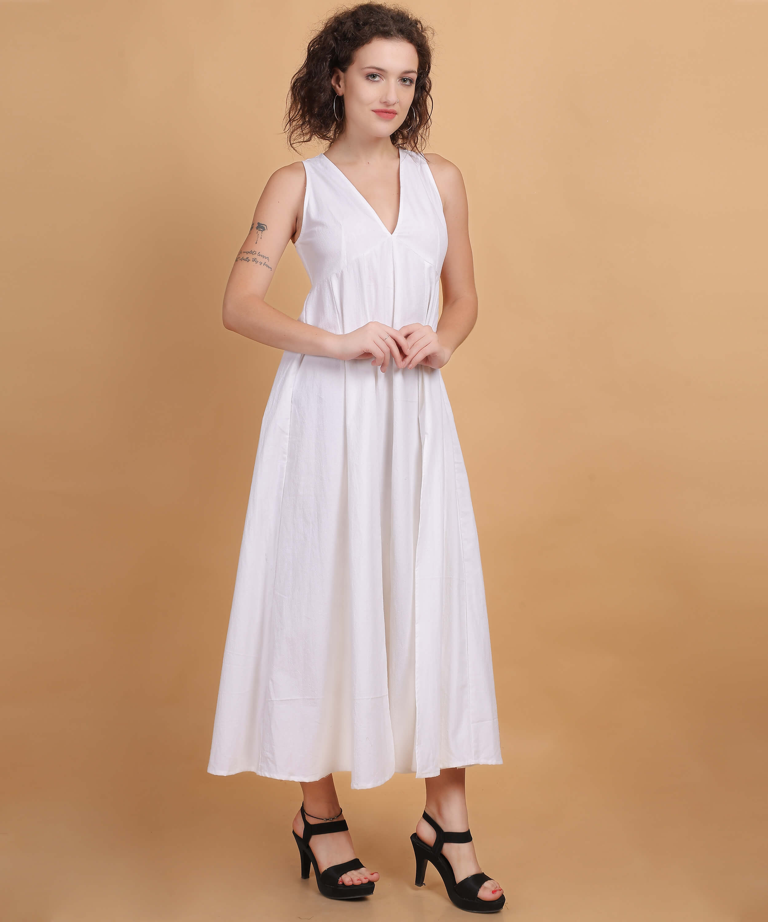 White Serenity Sleeveless Maxi Dress